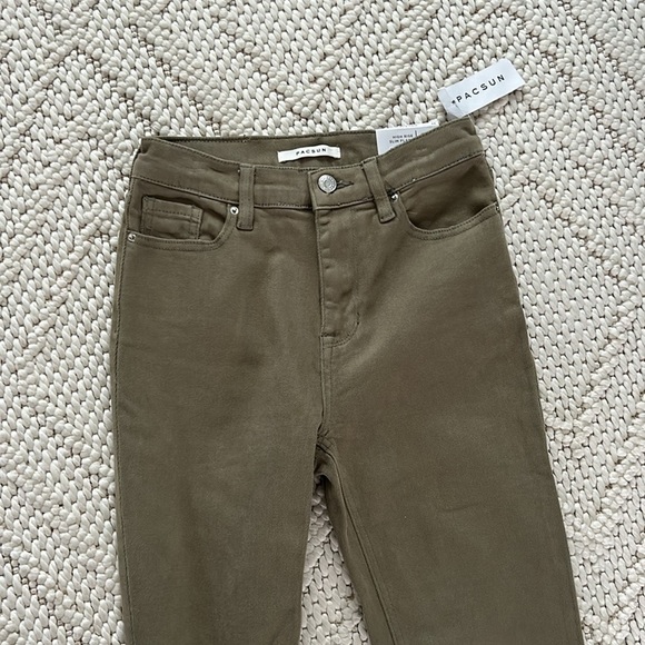 NWT PacSun High Rise Slim Flare Pants Olive Green Size 24 | Flare Pants | Green - Picture 11 of 14